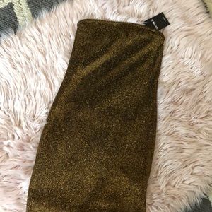 Black shimmery gold mini tube top dress